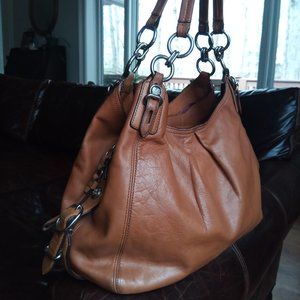 Coach Madison Maggie Tan Leather Handbag